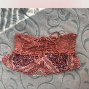 American Eagle Outfitters Red and Pink Top